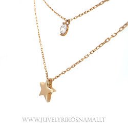 Auksinė dviguba grandinėlė su pakabuku