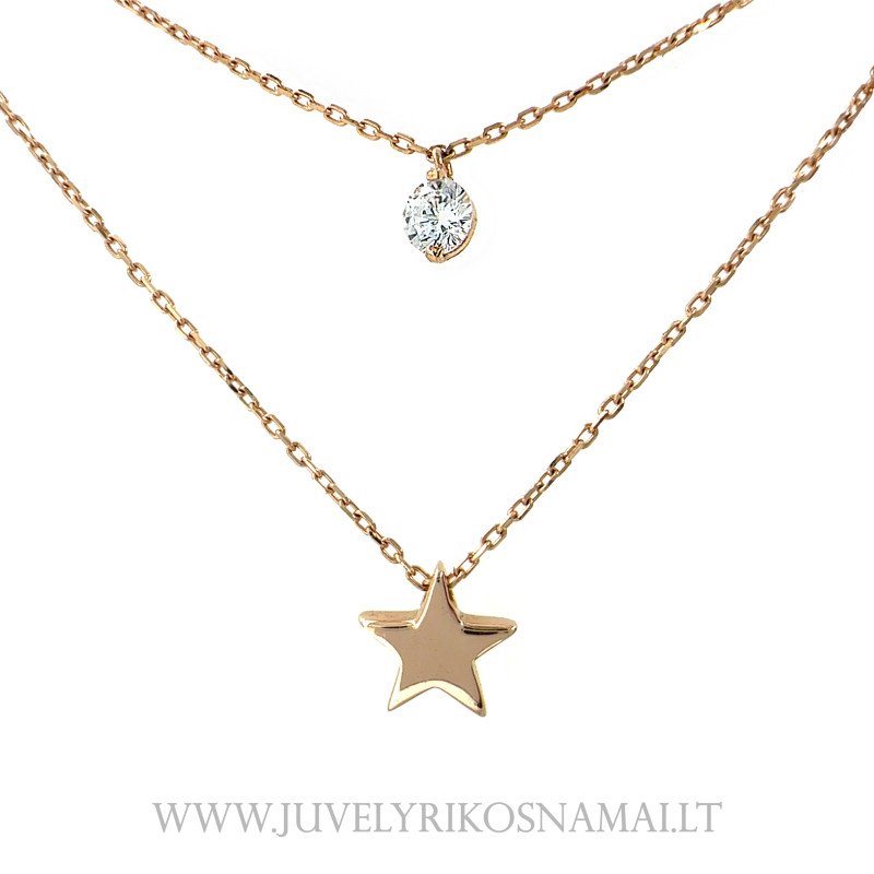 Auksinė dviguba grandinėlė su pakabuku