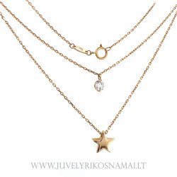 Auksinė dviguba grandinėlė su pakabuku