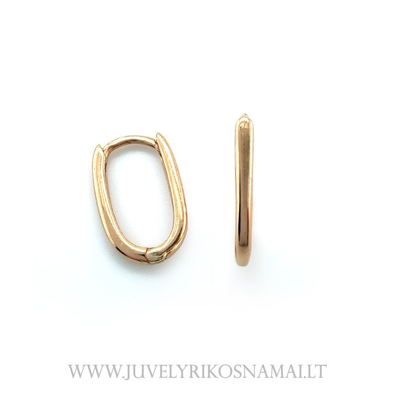 Huggie auksiniai auskarai Ovalai
