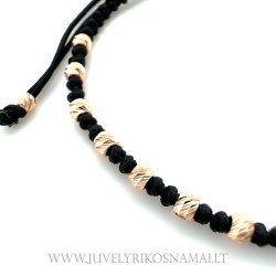 Juodo siūlo apyrankė su auksu