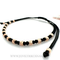 Juodo siūlo apyrankė su auksu