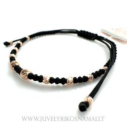 Juodo siūlo apyrankė su auksu