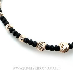 Juodo siūlo apyrankė su auksu