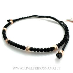 Juodo siūlo apyrankė su auksu