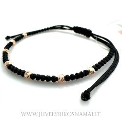 Juodo siūlo apyrankė su auksu