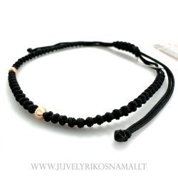 Juodo siūlo apyrankė su auksu