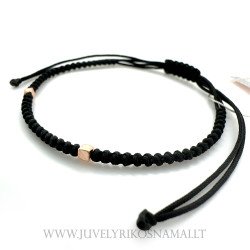 Juodo siūlo apyrankė su auksu