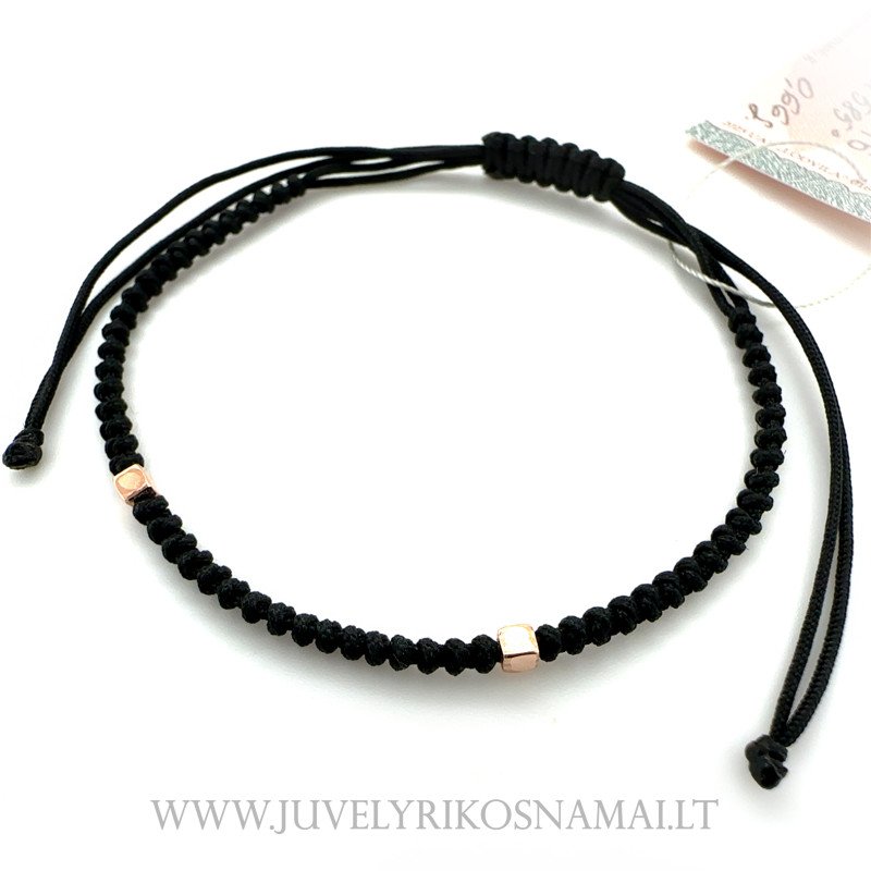 Juodo siūlo apyrankė su auksu