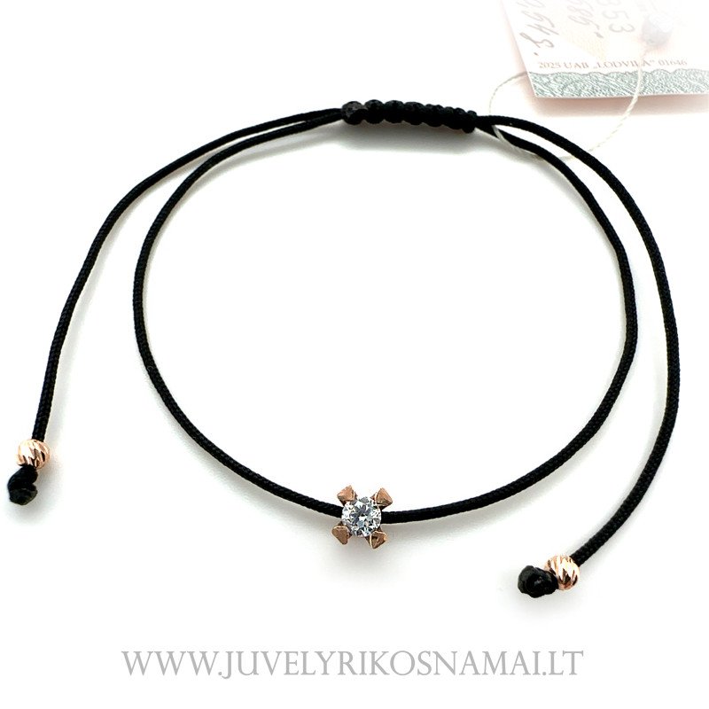 Juodo siūlo apyrankė su auksu