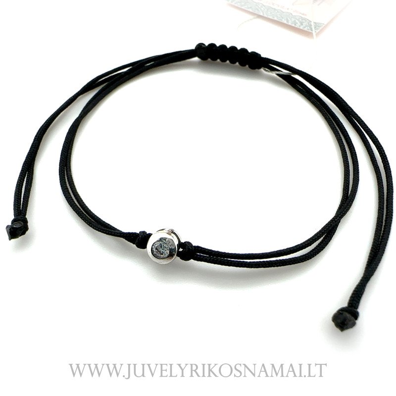 Juodo siūlo apyrankė su auksu