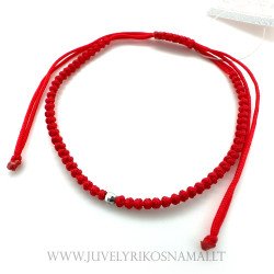 Raudono siūlo apyrankė su...