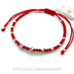 Raudono siūlo apyrankė su...