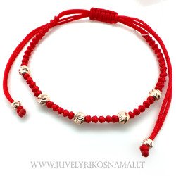 Raudono siūlo apyrankė su...