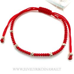 Raudono siūlo apyrankė su...