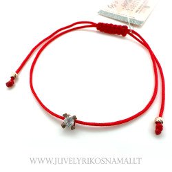 Raudono siūlo apyrankė su...