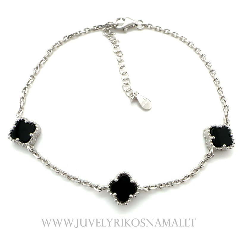 Sidabrinė apyrankė "Keturlapis dobilas"