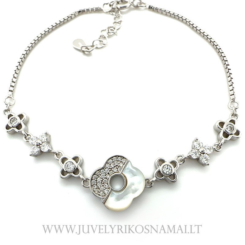 Sidabrinė apyrankė "Keturlapis dobilas"