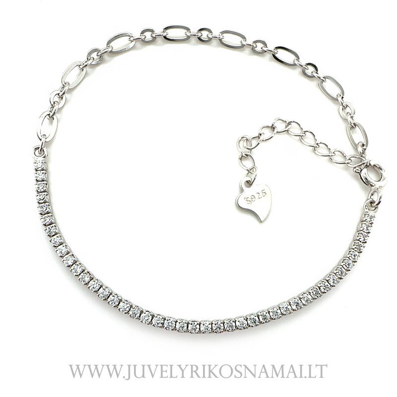 Sidabrinė apyrankė Cirkonių juosta