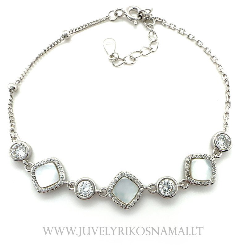 Sidabrinė apyrankė su perlamutru