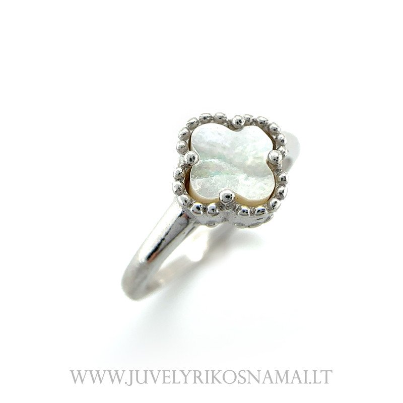 Sidabrinis žiedas Keturlapis dobilas