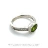 Sidabrinis žiedas su žaliu cirkoniu