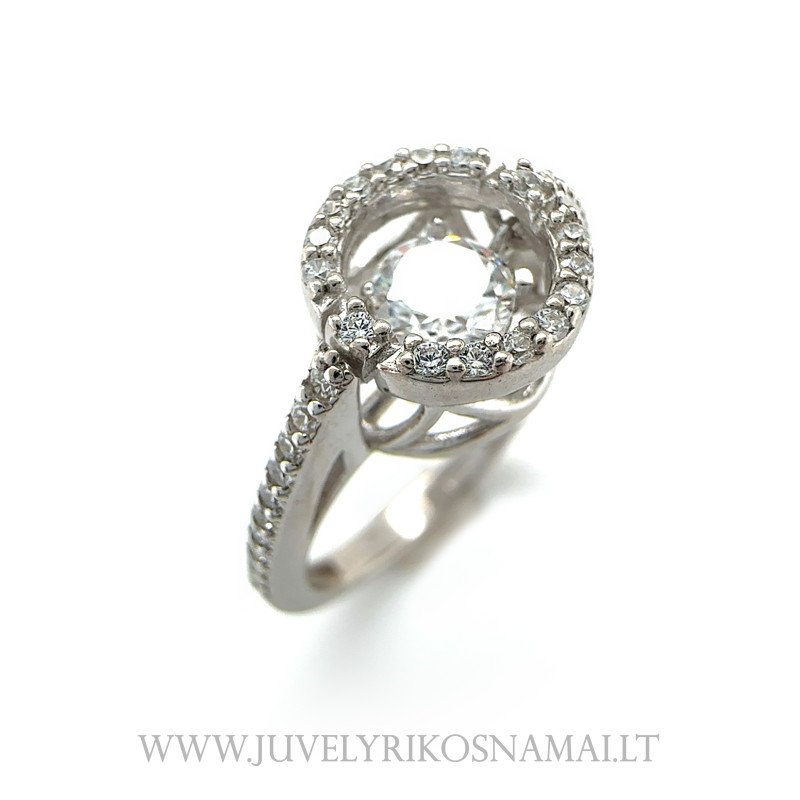 Sidabrinis žiedas su šokančiu cirkoniu