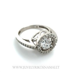 Sidabrinis žiedas su šokančiu cirkoniu