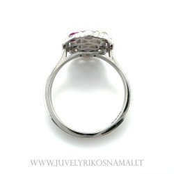 Sidabrinis žiedas su spalvotais cirkoniais