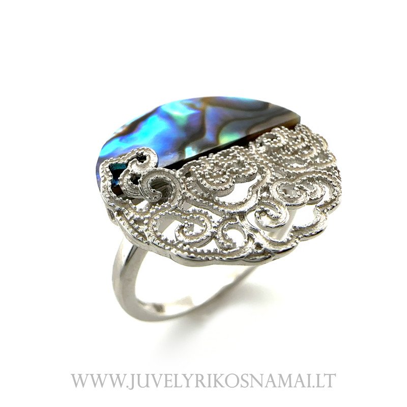 Sidabrinis žiedas su perlamutru