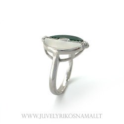 Sidabrinis žiedas su perlamutru, agatu ir cirkoniu