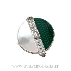 Sidabrinis žiedas su perlamutru, agatu ir cirkoniu