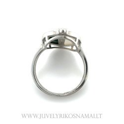 Sidabrinis žiedas su perlamutru, agatu ir cirkoniu