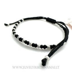 Juodo siūlo apyrankė su Sidabru