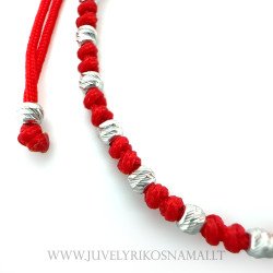 Raudono siūlo apyrankė su Sidabru