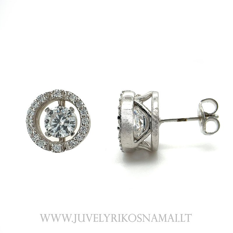 Sidabriniai auskrai - vinukai Šokantis cirkonis