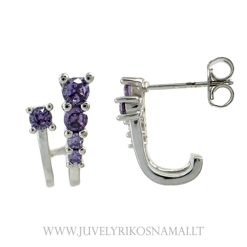 Half Hoop sidabriniai auskarai