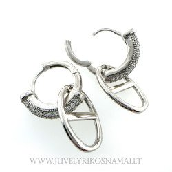 Sidabriniai Huggie auskarai su cirkoniu