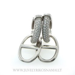 Sidabriniai Huggie auskarai su cirkoniu