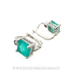 Sidabriniai auskarai su Smaragdu (imt.)