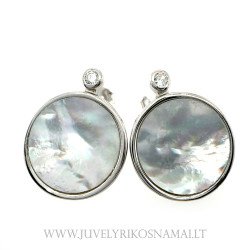 Sidabriniai auskrai - vinukai su perlamutru