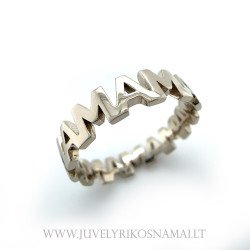 Auksinis žiedas MAMA su deimantu