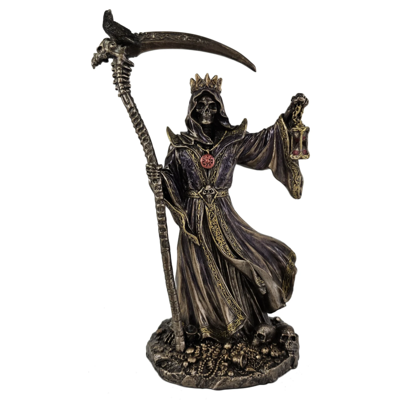 Karūnuota giltinė su dalgiu ir smėlio laikrodžiu. Veronese suvenyras