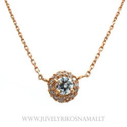 Auksinė grandinėlė su pakabuku su cirkoniu 42/45 cm