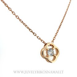 Auksinė grandinėlė su pakabuku su cirkoniu 42 - 43,5 cm