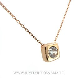 Auksinė grandinėlė su pakabuku su cirkoniu 43 cm