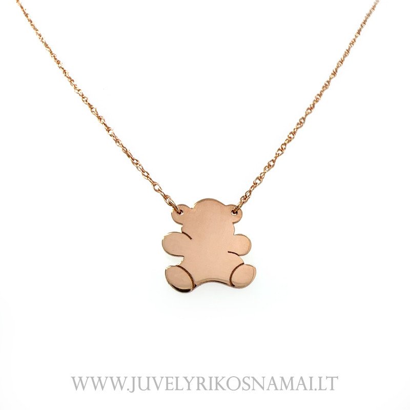 Auksinė grandinėlė su pakabuku "Meškutis" 40/45 cm