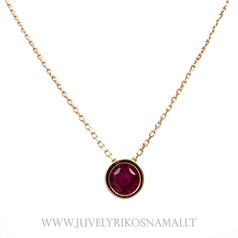 Auksinė grandinėlė su pakabuku su cirkoniu 39,5 - 43,5 cm