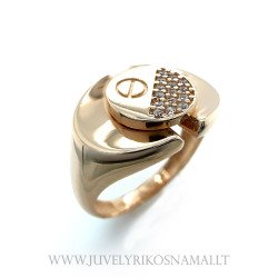 Raudono aukso žiedas su...