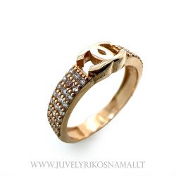 Raudono aukso žiedas su...